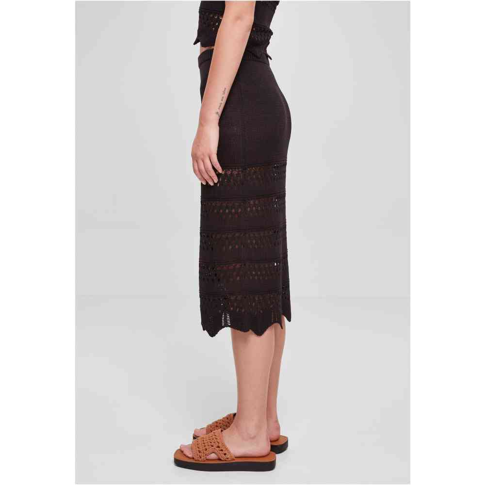 Urban Classics - 3/4 Crochet Knit Rok - Zwart